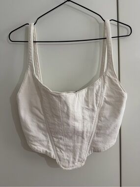 Zara white  Structured Corset  Top - medium